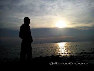 See the sunrise over the sea #Me #Sun #Silhouette #Sky #Nature #KabBatang #Indonesia