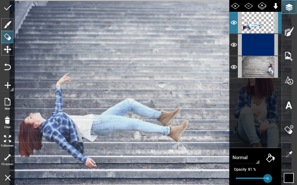 how to levitate using PicsArt photo editor